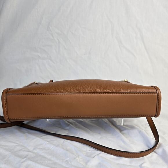 Michael Kors Jane Large Brown Pebbled Leather Clutch Crossbody NWOT - Picture 9 of 16